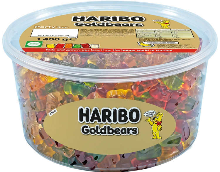 Haribo Gold Bear Tub 1400g Pick & Mix Bulk Sweets