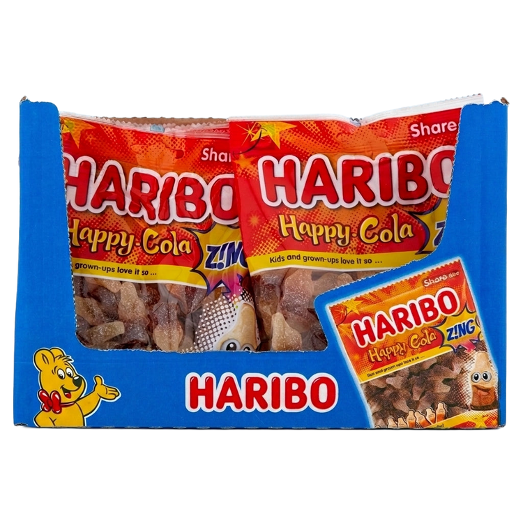 Haribo Happy Cola Zing Share Size Bags 1680g