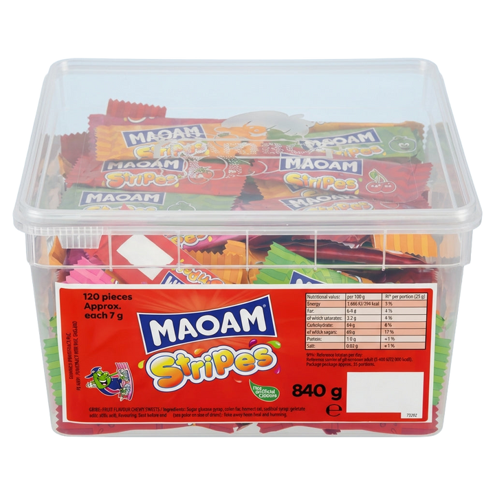 Haribo Stripes Tub 840g Pick & Mix Bulk Sweets
