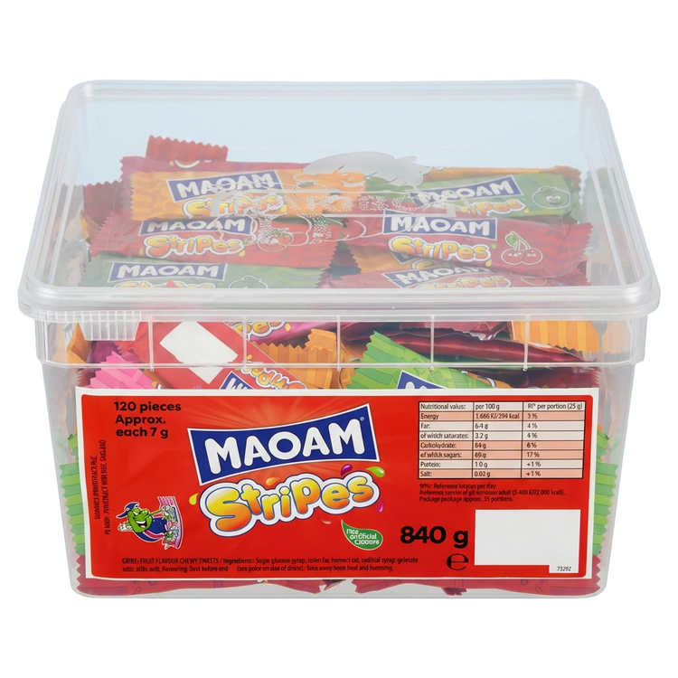 Haribo Stripes Tub 840g Pick & Mix Bulk Sweets