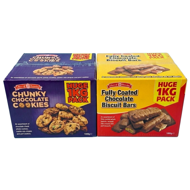 House Of Lancaster Luxury Broken Chunky Cookies & Fully Coated Chocolate Biscuit Bars Broken or Misshapen 2kg