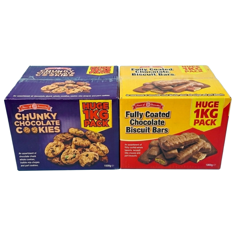 House Of Lancaster Luxury Broken Chunky Cookies & Fully Coated Chocolate Biscuit Bars Broken or Misshapen 2kg