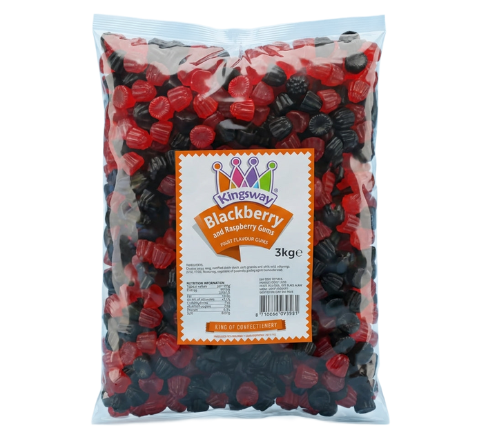 Kingsway Black And Raspberry Gums 3kg Pick & Mix Bulk Sweets