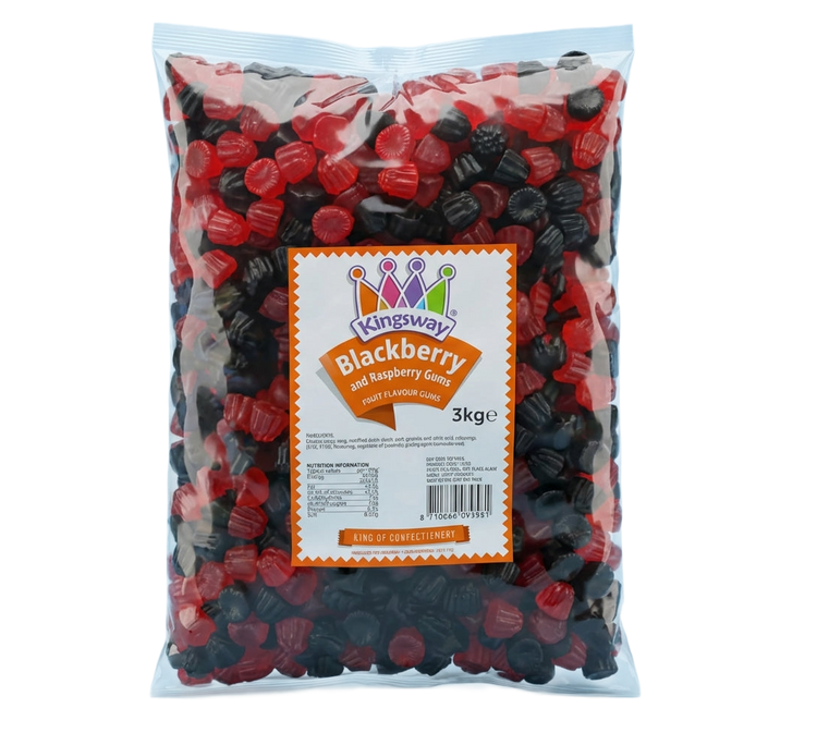 Kingsway Black And Raspberry Gums 3kg Pick & Mix Bulk Sweets