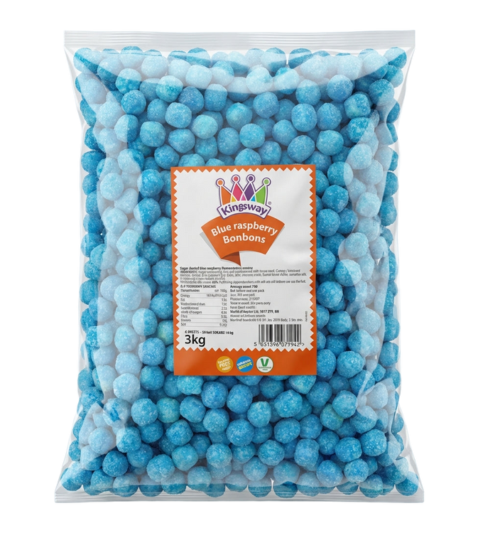 Kingsway Blue Raspberry Bon Bons 3kg Pick & Mix Bulk Sweets