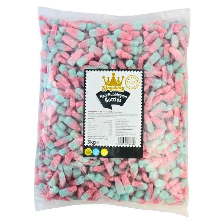 Kingsway Fizzy Bubblegum Bottles 3kg Pick & Mix Bulk Sweets