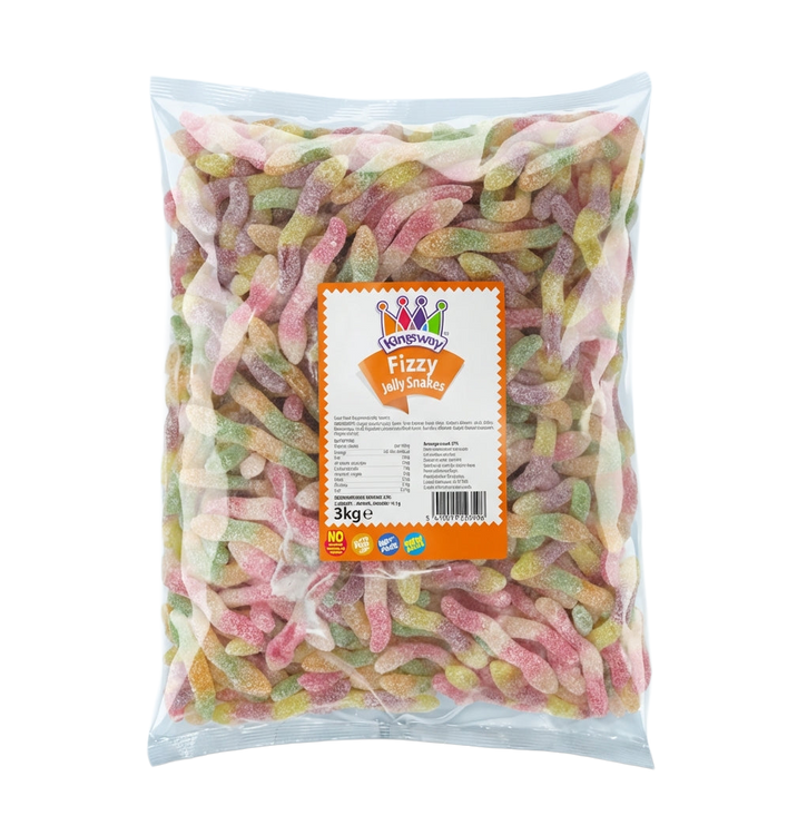 Kingsway Fizzy Jelly Snakes 3kg Pick & Mix Bulk Sweets