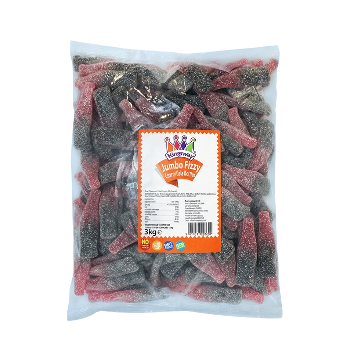 Kingsway Jumbo Fizzy Cherry Cola Bottles 3kg Pick & Mix Sweets