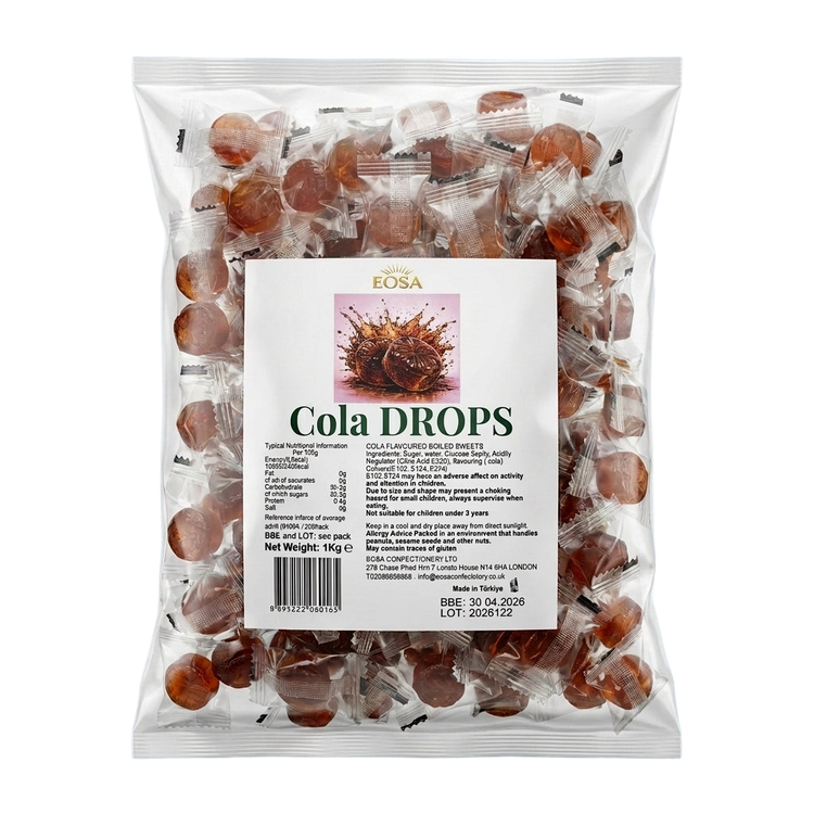 Eosa Cola Drops Hard Rock Candy Individually Wrapped 1kg