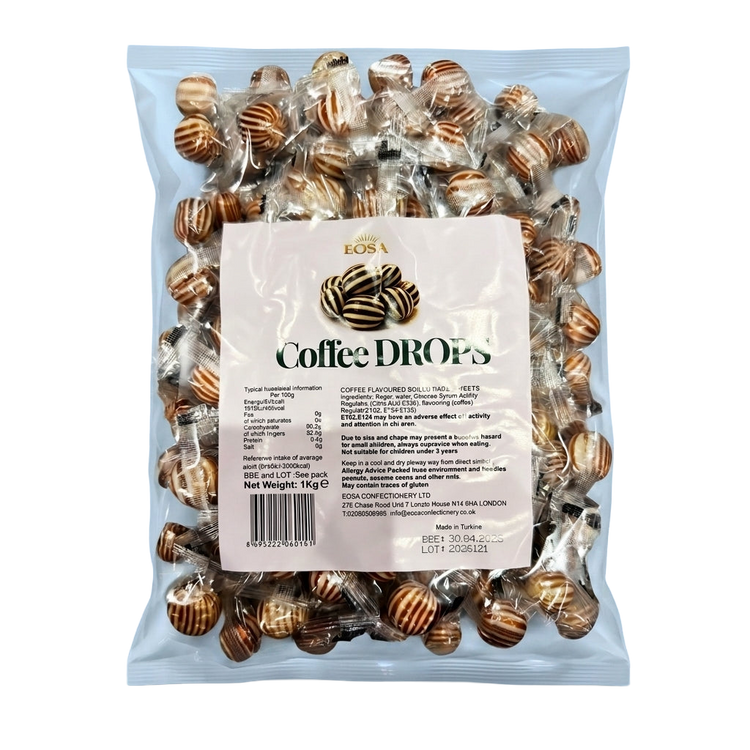 Eosa Coffee Drops Hard Rock Candy Individually Wrapped 1kg
