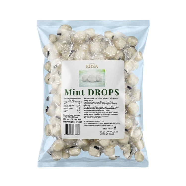 Eosa Mint Drops Hard Rock Candy Individually Wrapped 1kg