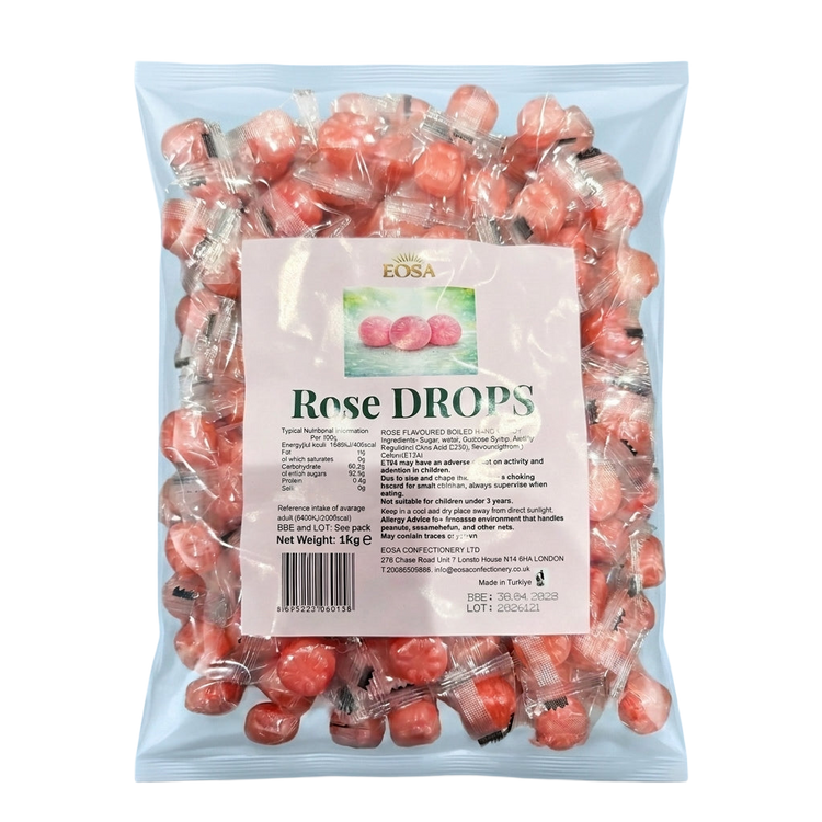 Eosa Rose Drops Hard Rock Candy Individually Wrapped 1kg