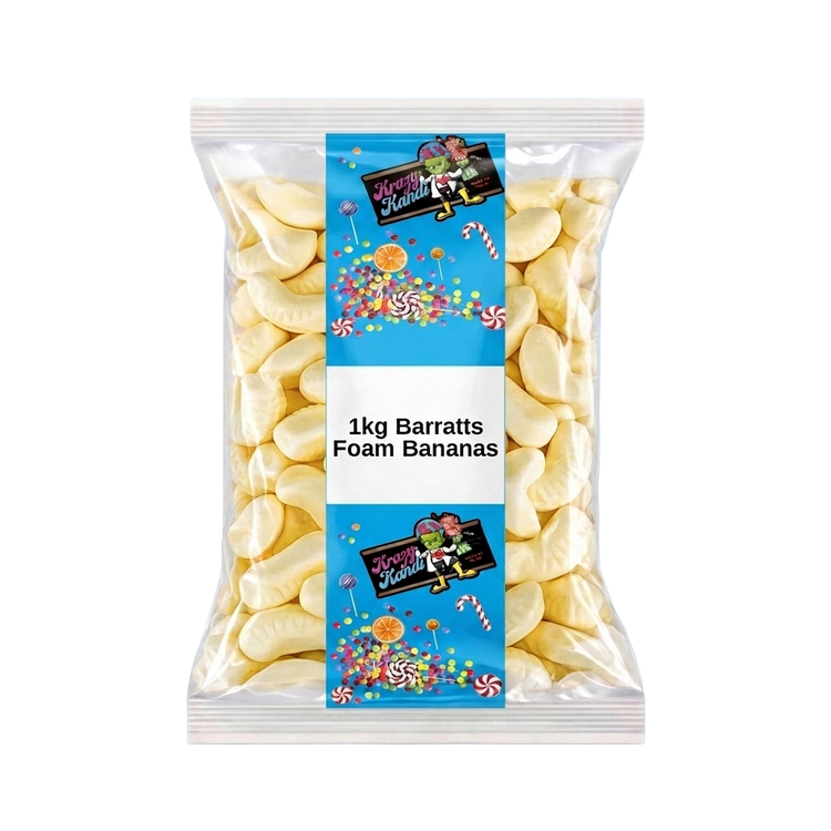 Krazy Kandi Foam Bananas 1kg Pick & Mix Bulk Sweets