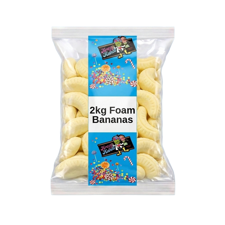 Krazy Kandi Foam Bananas 2kg Pick & Mix Bulk Sweets