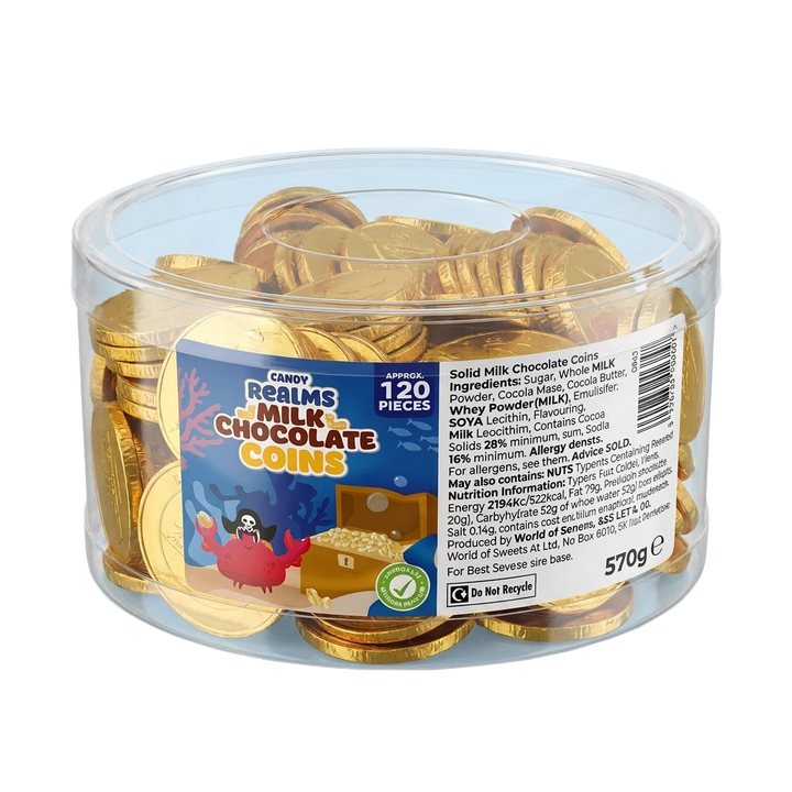 Krazy Kandi Milk Chocolate Coins Drum Approx 120 Pieces 576g