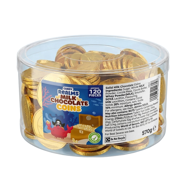 Krazy Kandi Milk Chocolate Coins Drum Approx 120 Pieces 576g