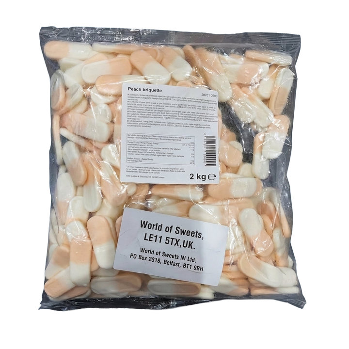 Krazy Kandi Peach Briquette Soft Candy 2kg