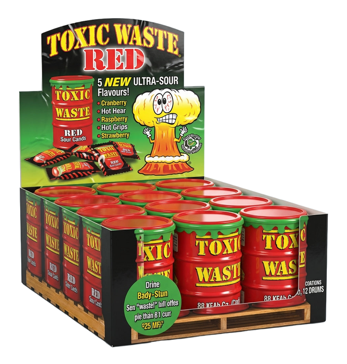 Toxic Waste Red Drums 12 Pack 504g Pick & Mix Bulk Sweets