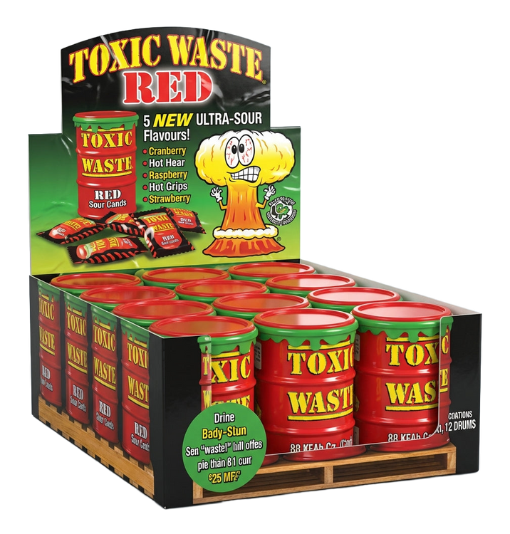 Toxic Waste Red Drums 12 Pack 504g Pick & Mix Bulk Sweets