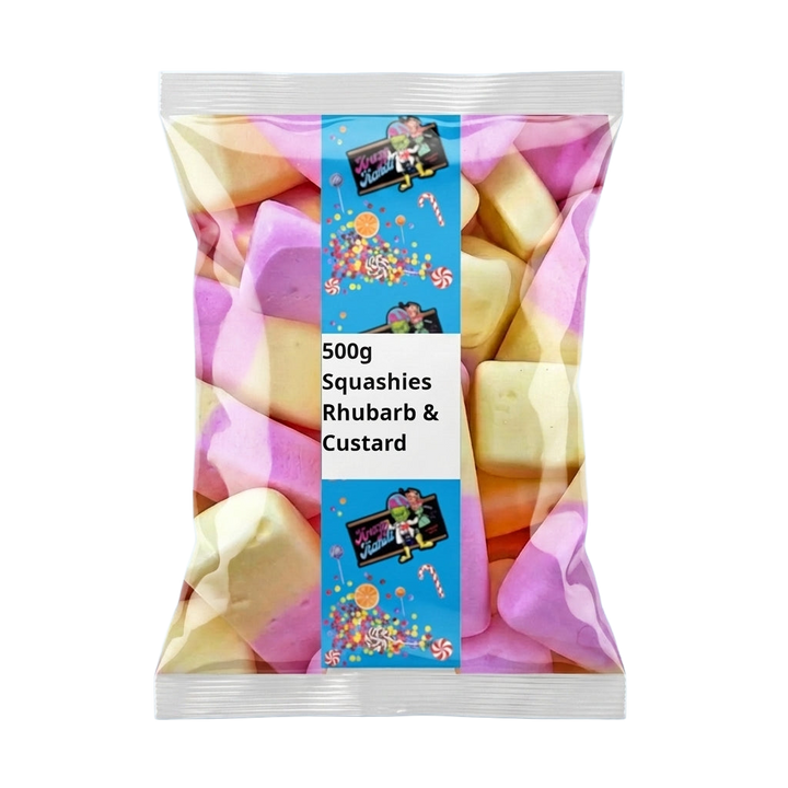 Krazy Kandi Rhubarb & Custard Squashies 500g Pick & Mix Sweets