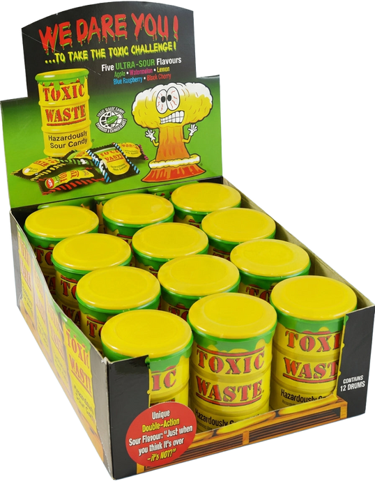 Toxic Waste Yellow Drums 12 x 42g Pick & Mix Bulk Sweets