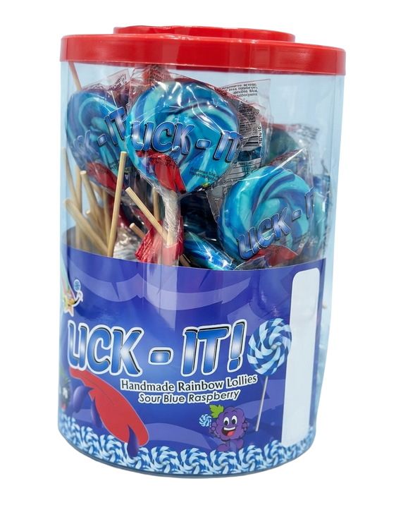 Lick It Handmade Blue Swirl Lollies 40 Pieces 500g Pick & Mix Sweets