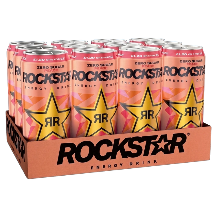Rockstar Energy Drink Peach Flavour 12 x 330ml