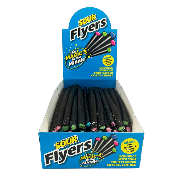 Stockleys Giant Sour Liquorice Flyers 40 Pieces Box 697g Sweets