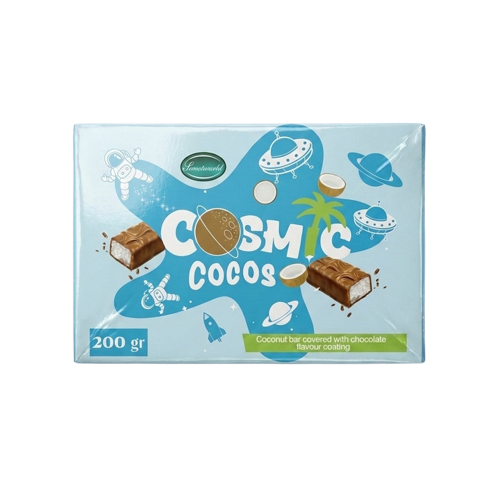Sweetworld Cosmic Cocos Coconut Bar Covered with Chocolate Flavoured Coating 200g