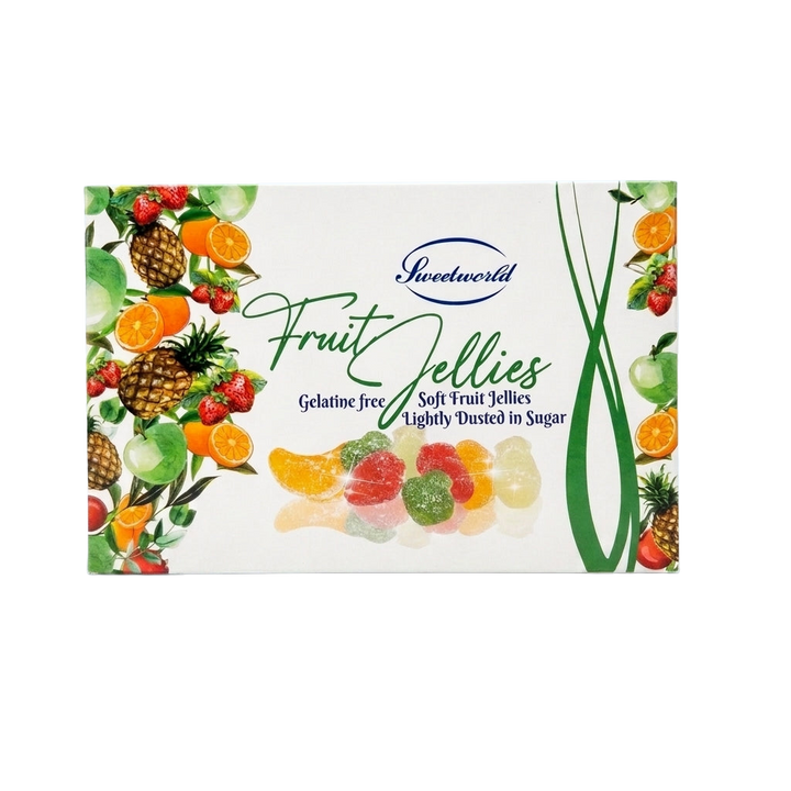 Sweetworld Fruit Jellies Gelatine Free Soft Fruit Jellies Lightly Dusted in Sugar 200g