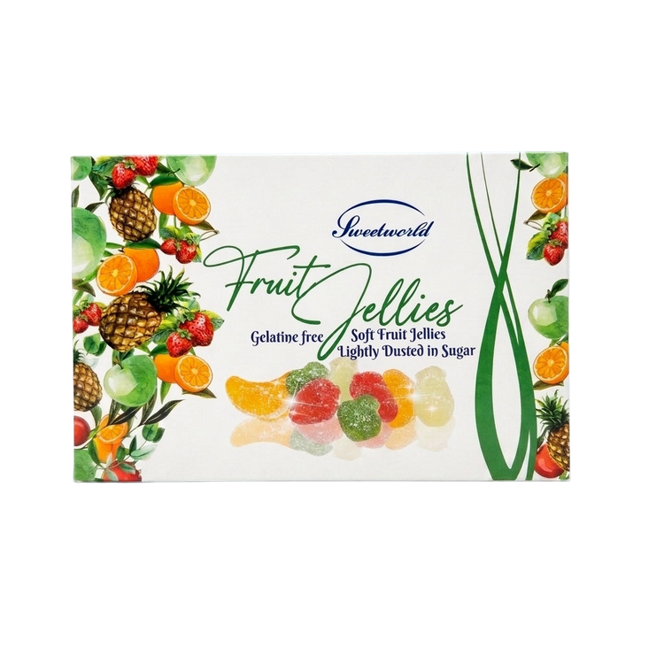 Sweetworld Fruit Jellies Gelatine Free Soft Fruit Jellies Lightly Dusted in Sugar 200g