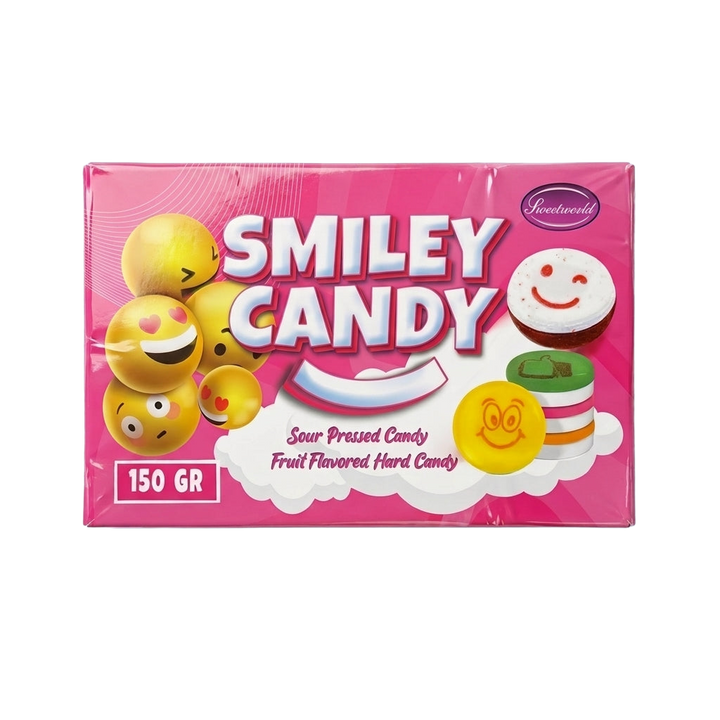 Sweetworld Smiley Sour Pressed Fruit Flavoured Hard Candy 150g