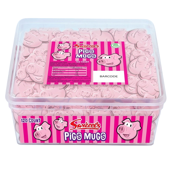 Swizzels Pigs Mugs Tub 576g Pick & Mix Bulk Sweets
