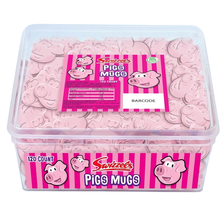 Swizzels Pigs Mugs Tub 576g Pick & Mix Bulk Sweets