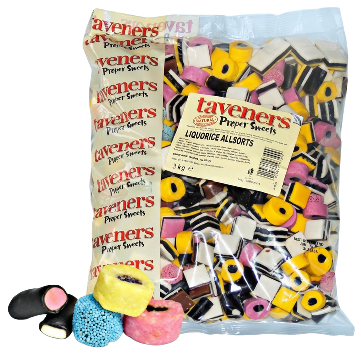 Taveners Liquorice Allsorts 3kg Pick & Mix Bulk Sweets