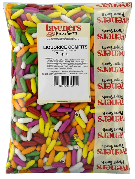 Taveners Liquorice Comfits 3kg Pick & Mix Bulk Sweets