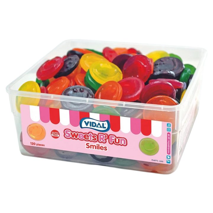 Vidal Smiles Tub 120 Pieces 900g Pick & Mix Bulk Sweets