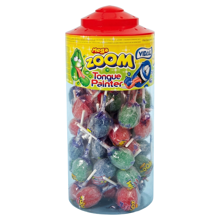 Vidal Tongue Painter Zoom Lollipops 50 x 29g Pick & Mix Sweets