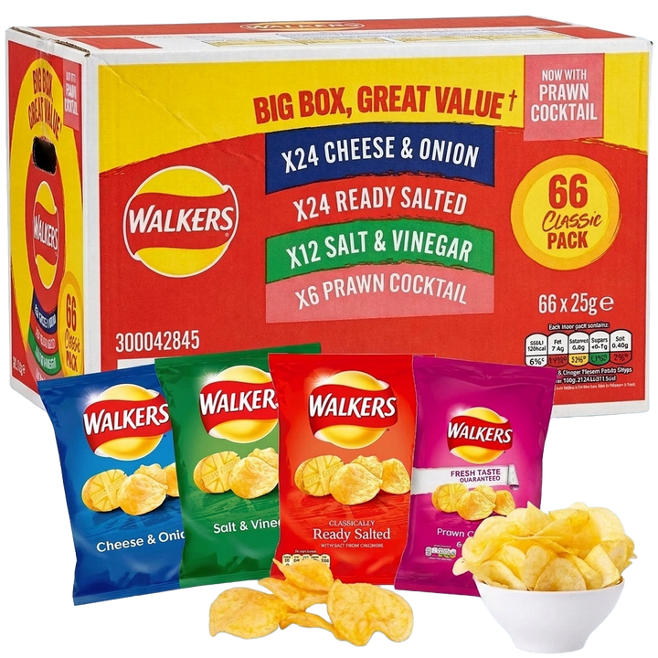 Walkers Nonsuch Variety Classic Crisp Cheese & Onion Ready Salted Salt & Vinegar Prawn Cocktail 1650g