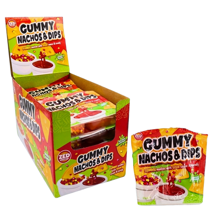 Zed Candy Gummy Nachos and Dips with Sour Sauce and Candy 612g